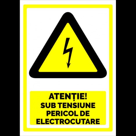 Indicator pentru atentie sub tensiune pericol de electrocutare